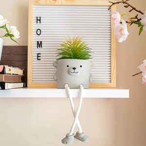 Cute Hanging Plant Pots With Rope Legs <b>Artificial</b> Succulent Decor For Desktop Living Room Bedroom Gift - Product Image 4
