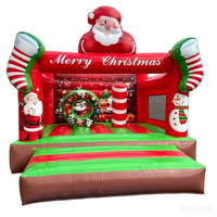 Château gonflable de Noël Père Noël pour enfants, structure gonflable intérieure pour location de fête de Noël