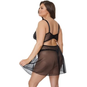 TD Coquette Babydoll & perizoma Set elegante reggiseno e slip da donna
