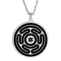 Symbole de la roue grecque de Hécate, charme de la magie de Hécate, nécronomie, sorcellerie, amulette, talisman, bijoux, collier en acier inoxydable