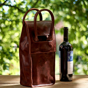 Porta Vino de Cuero Genuino con Logotipo Personalizado, Bolsa de Transporte para una Sola Botella, Suministro al por Mayor, Estuche de Lujo para Vino LEB-0055C - Product Image 1