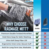 Gant de lavage de voiture en microfibre personnalisé avec logo OEM ODM, marque privée, haute performance