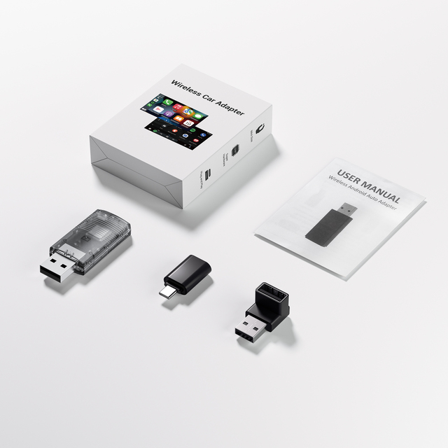 Ottocast 2in1 Wireless CarPlay & Android Auto Wireless Dongle for OEM Wired Carplay Android Auto Car iPhone IOS 12+ Android 11+