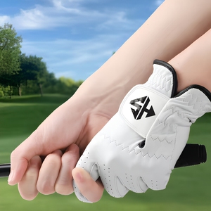 Guantes de golf de piel de oveja genuinos de fábrica OEM, con marca personalizada, antideslizantes, transpirables, con dorso de cuero, para hombre, venta al por mayor. - Product Image 3