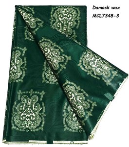 Precio de fábrica 2026 Ghana Moda Africana Ankara Gran Damasco Algodón Estampado Real <span class=keywords><strong>Material</strong></span> de Encaje Encerado 6 Yardas para Coser Vestidos - Product Image 3