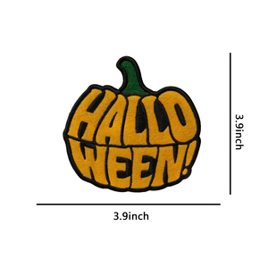 Badge brodé en feutre 3,9 pouces motif Patch de citrouilles d'Halloween, thermocollant, grand format, en stock, pour sweats à capuche, costumes et vêtements - Product Image 2