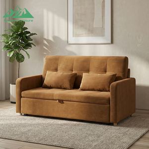 Divano Letto Moderno Wayon in Velluto con Tasca Portaoggetti, Convertibile per Piccoli Soggiorni - Product Image 4