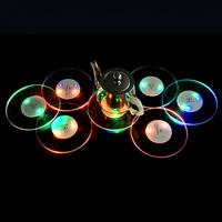 Bar Table Décoration Accessoires Acrylique Cocktail Flash Base Cristal Ultra-Mince tasse bière LED Light up Coaster pour boisson