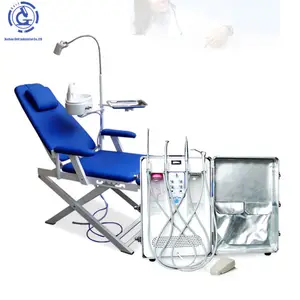 low price Portable folding dental chair unit with air compressor for dental clinic
