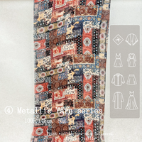 Tissu en fil mélangé lurex métallique imprimé patchwork bohème ethnique, résistant aux plis et respirant, pour vêtements et robes féminines