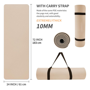 Tapis de <span class=keywords><strong>Yoga</strong></span> Écologique Pliable en TPE à Impression Personnalisée Épais avec Ligne de Position Imprimée pour Pilates, Sac Inclus, Service OEM, Imperméable et Antidérapant - Product Image 2