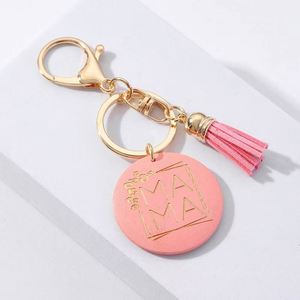 Hot Mother's Day Gift Keychain Custom Wooden Letter Fringe Car <b>Key</b> Chain <b>Bag</b> <b>Key</b> <b>Ring</b> - Product Image 1
