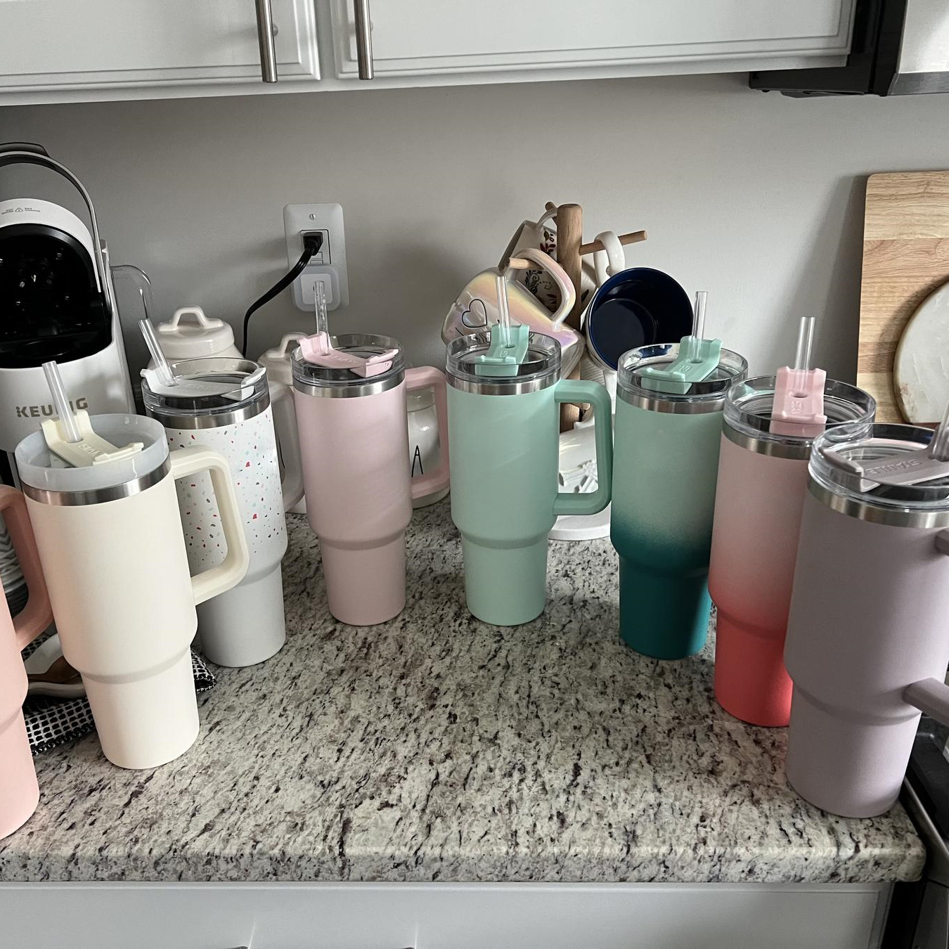 Стакан охлаждающий дорожный из нержавеющей стали с ручкой, 40 унций