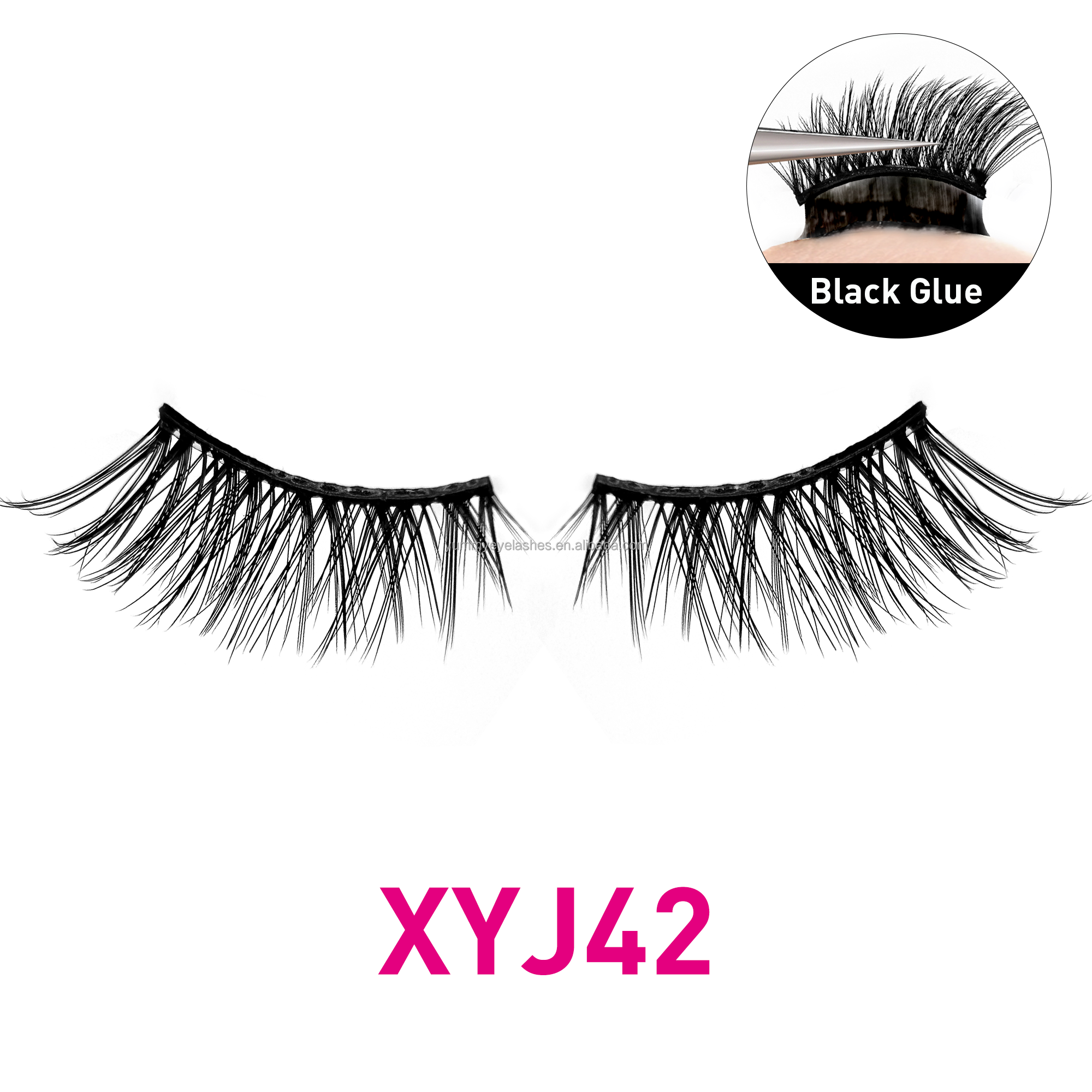 Pré-collées, demi-faux cils, 42