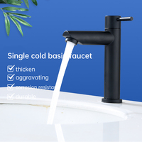 Robinet de lavabo moderne en acier inoxydable noir mat à bec droit, à poser sur le comptoir, avec aérateur économiseur d'eau