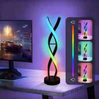 Lampe de nuit LED intelligente à synchronisation musicale, contrôle sans fil par application, RGB, à intensité variable, pour chambre à coucher, lampe de chevet LED, ambiance algues marines