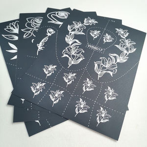 Vente en gros de <span class=keywords><strong>faux</strong></span> <span class=keywords><strong>tatouage</strong></span> temporaire en forme de fleur de lys doux et simple, pochoir au <span class=keywords><strong>henné</strong></span> pour les mains, le corps, le visage et l'eau - Product Image 4