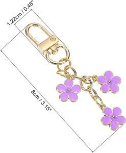 Llaveros de flores bonitos, dijes florales esmaltados, colgantes florales con mosquetón para <span class=keywords><strong>regalos</strong></span> de mujer, para bolso o cartera - Product Image 2