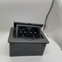 Boîte de prise pop-up noire en aluminium OEM pour table Prix usine Boîte de prise de bureau combinée modulaire de haute qualité 220V