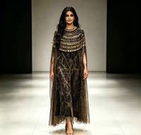 Abaya de Lujo Estilo Dubái con Cuentas y Pedrería Bordada, Cuello Redondo, Corte Holgado, Vestido de Noche para Mujer, Eid