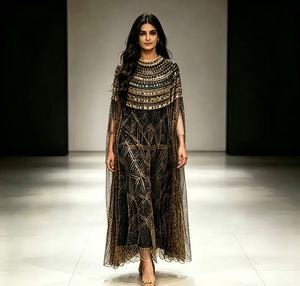 Robe de soirée ample de luxe brodée de strass et de perles, style Dubaï, tenue de fête, vêtement islamique moderne, Abaya pour l'Aïd - Product Image 2