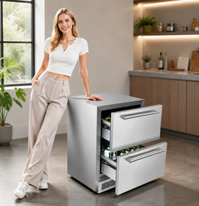 Vanace Electric Stainless Steel <b>Compressor</b> <b>Fridge</b> Smart Touch-Control 1-10 Degree Temperature Adjustment Built-in for Hotels - Product Image 1