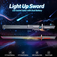 EPT PanniOhye Cyberpunk Neon Sword Spark Blade Cosplay Display Katana Toy Swords Led Light Sword with Sound Fog