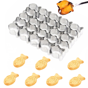 25 khoang không dính bột thép không gỉ cá Cracker cắt cá <span class=keywords><strong>Cookie</strong></span> <span class=keywords><strong>cutter</strong></span> mini vàng cá hình dạng khuôn mẫu - Product Image 4
