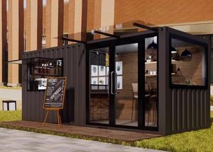 可拆卸的20英尺预制集装箱房屋模块化厨房酒吧，带啤酒咖啡店，用于餐厅移动咖啡厅办公室 - Product Image 2