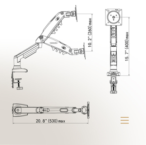 Máy tính để bàn khí mùa xuân 17-30 inch LCD LED Màn hình chủ NB F80 màn hình gắn kết cánh tay chuyển động đầy đủ hiển thị đứng tải 2-9 kg - Product Image 6