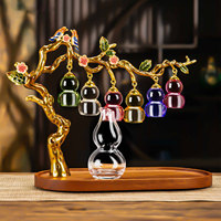 Ensemble de verres à liqueur en cristal de style chinois en forme de gourde, ornement Arbre à argent, verseur de vin, verres à shot individuels, design moderne et minimaliste