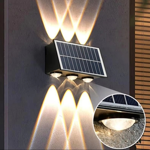 Lampu cuci dinding bertenaga surya <span class=keywords><strong>LED</strong></span> lampu sorot tenaga surya IP65 tahan air untuk taman Villa eksterior lanskap Sensor gerak pencahayaan