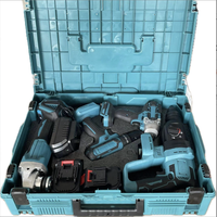 Set Perkakas Combo Power Tools 4 Kit 18v 20v 21v Volt Bor Tanpa Kabel Baterai untuk DIY Penggunaan Rumah Tangga