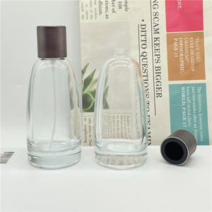 100ml rõ ràng kính tròn rỗng chai nước hoa thủy tinh với nắp kim loại - Product Image 2