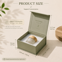 Boîte de crème pour le visage en papier texturé vert de luxe, conception personnalisée, emballage rigide, impression UV, estampage à chaud pour les marques de soins de la peau