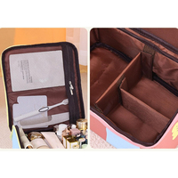 Sac de maquillage mignon en forme de maison, grande capacité, organisateur de cosmétiques à compartiments, sac de toilette de voyage portable pour femmes