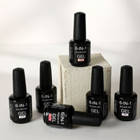 Gel de construction dur à marque privée, 6 couleurs, 15 ml, gel de nivellement pour extension d'ongles pour salon, studio de nail art et manucure professionnelle