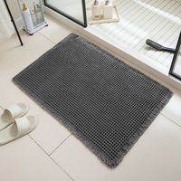 Tapis de bain FIGOO en tissu gaufré, absorbant, séchage rapide, antidérapant, lavable en machine, polyester, tapis de sol pour salle de bain