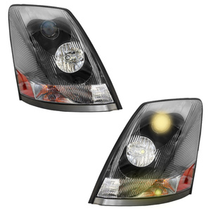 Conjunto de Faros Halógenos para Camiones de Servicio Pesado, Compatibles con <span class=keywords><strong>Volvo</strong></span> VNL 2004-2017, Carcasa Negra, Juego de Dos Faros Delanteros - Product Image 1