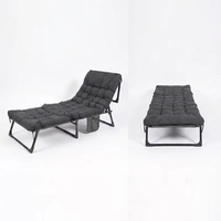 Lit pliant multifonctionnel avec matelas épais et rembourré, dossier réglable, lit de camp portable pour le camping