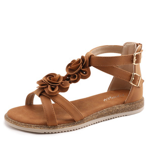 Sandalias Romanas Planas de Verano 2026 para Mujer, Diseño Floral Bohemio, Antideslizantes, con Cierre Trasero, Zapatos de Playa - Product Image 2