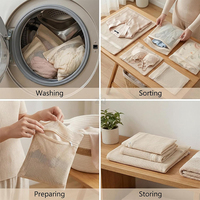 Nouveau style de sacs à linge épais et durables en coton biologique, sacs à linge en maille pour sous-vêtements, vêtements, pantalons, chaussures et chaussettes