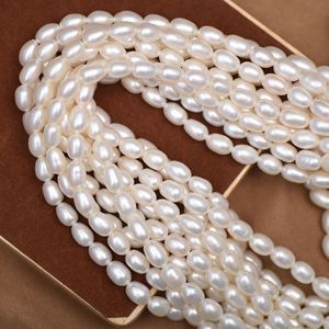 Natural Freshwater Rice Shaped <b>Pearl</b> Beads 5-6mm Long with Smooth Surface for DIY Bracelets & Necklaces <b>Loose</b> <b>Pearls</b> Accessory - Product Image 2