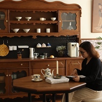 Buffet en bois massif de chêne rouge, style moderne du milieu du siècle, meuble de rangement pour salle à manger, fabrication artisanale, respectueux de l'environnement