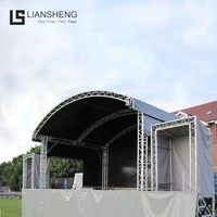 Aluminio al aire libre concierto escenario plataforma evento Truss Riser Stand Truss Display Curved Roof Truss