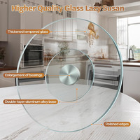 Table tournante ronde pivotante en verre trempé Lazy Susan grande assiette de service plateau rotatif transparent