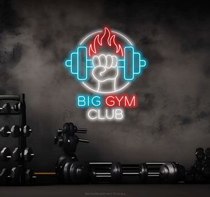 Logo d'entreprise personnalisé en néon LED, impression UV, néons pour salle de sport, enseignes néon personnalisées créatives pour la décoration murale de la salle de <span class=keywords><strong>fitness</strong></span> et de billard - Product Image 6
