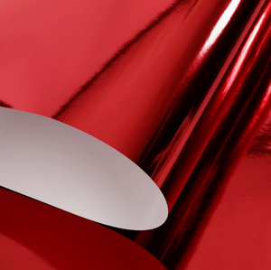 Glossy <b>Red</b> Mirror Reflective Coated Mirror <b>Paper</b> Sheet Aluminized Holographic Foil Mirror <b>Paper</b> For Bouquet Gift Packaging - Product Image 2