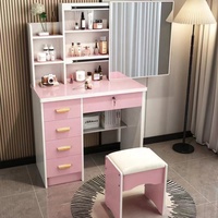 Table de toilette moderne en verre blanc avec miroir et tiroir pour chambre à coucher, hôtel, salon, à fixer au mur