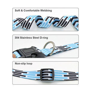 Collier pour chien à motif géométrique bleu, fermeture à boucle réglable, matériau en polyester, petite race, style moderne, toutes saisons - Product Image 4